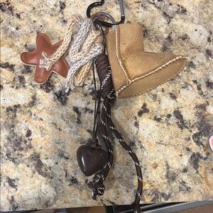 Stylish Tan and Brown Heart Key Holder